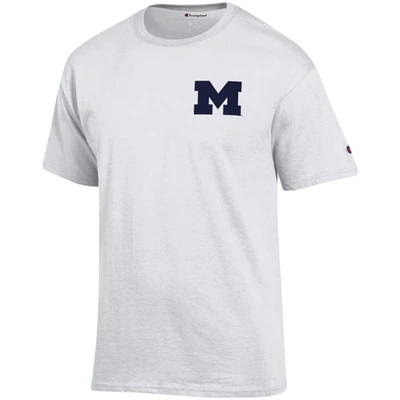 Shop Champion White Michigan Wolverines Stack 2-hit T-shirt