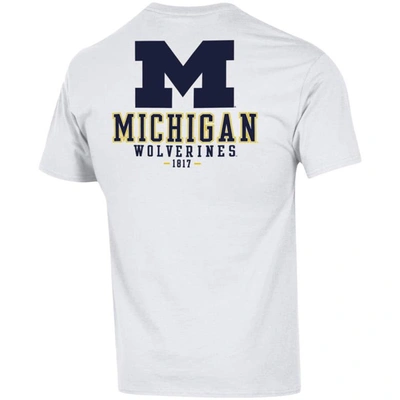 Shop Champion White Michigan Wolverines Stack 2-hit T-shirt