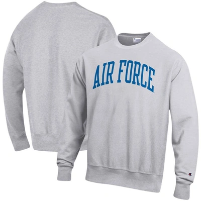 Shop Champion Heathered Gray Air Force Falcons Arch Reverse Weave Pullover Sweatshirt In Heather Gray