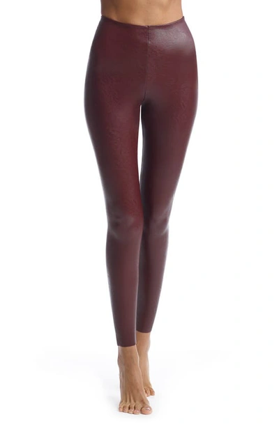 Shop Commando Control Top Faux Leather Leggings In Oxblood