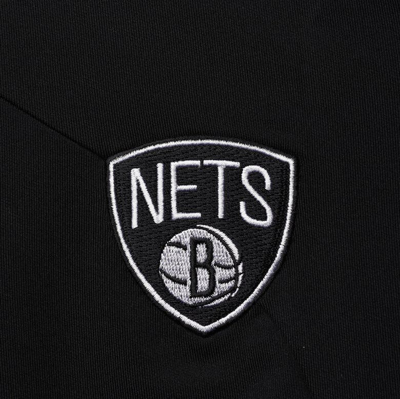 Shop Qore Black Brooklyn Nets Nostalgic Full-snap Tracksuit Jacket