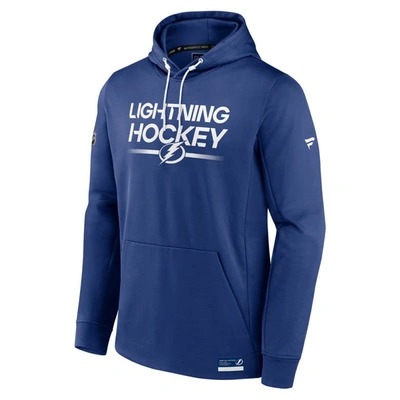 Shop Fanatics Branded  Blue Tampa Bay Lightning Authentic Pro Pullover Hoodie