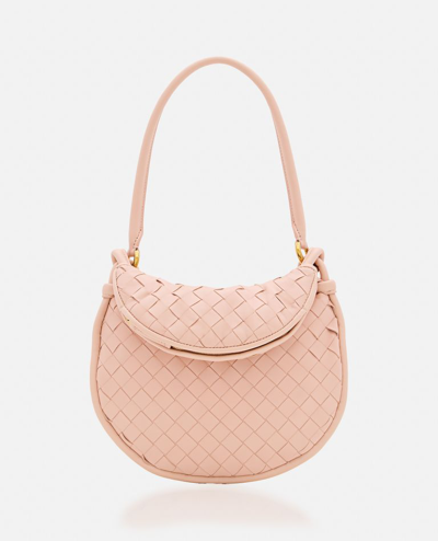 Shop Bottega Veneta Gemelli Small Leather Shoulder Bag In Rose