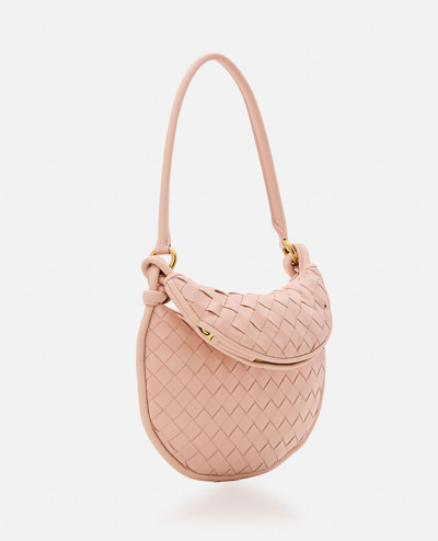 Shop Bottega Veneta Gemelli Small Leather Shoulder Bag In Rose