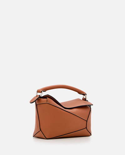 Shop Loewe Mini Puzzle Edge Leather Shoulder Bag In Brown