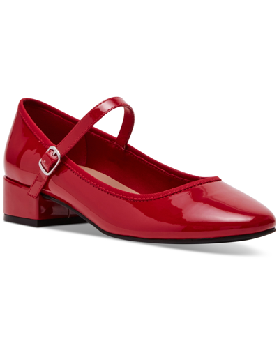 Shop Madden Girl Tutuu Block-heel Mary Jane Flats In Red Patent