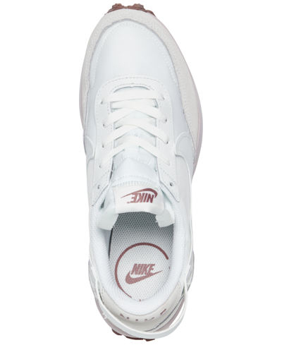 Shop Nike Women's Waffle Debut Casual Sneakers From Finish Line In Summit White,smokey Mauve
