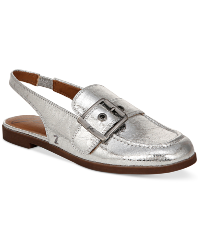 Shop Zodiac Women's Eve Buckled Slingback Tailored Loafer Flats In Silver