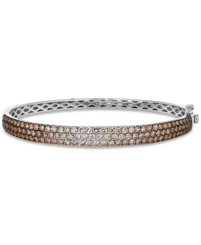 Shop Le Vian Ombre Chocolate Ombre Diamond & Nude Diamond Pave Bangle Bracelet (3-1/2 Ct. T.w.) In 14k Rose Gold  In White Gold