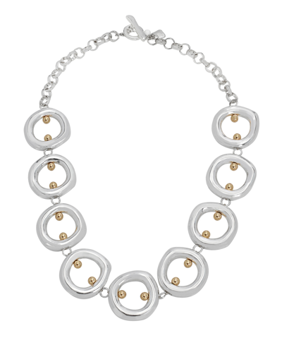 Shop Robert Lee Morris Soho Two-tone Open Circle Collar Necklace