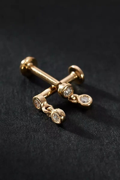 Shop By Anthropologie Diamond Double Bezel Drop Earrings In Gold