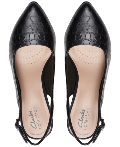 Shop Clarks Women's Kataleyna Step Pointed-toe Slingback Pumps In Black Croc