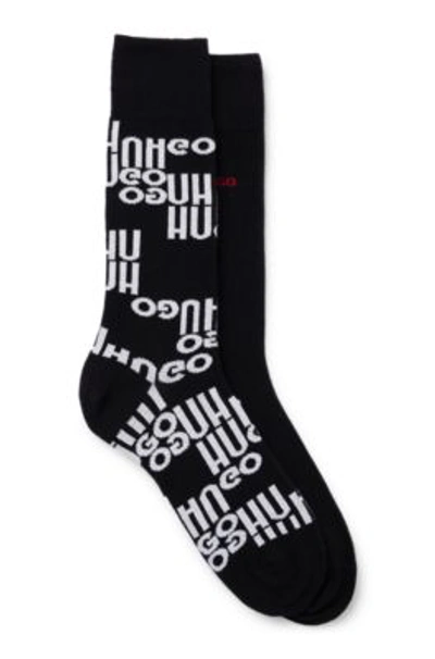 Shop Hugo Two-pack Of Socks In A Cotton Blend In Black