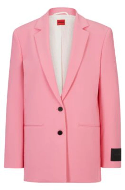 Shop Hugo Regular-fit Jacket In Stretch Fabric In Light Pink