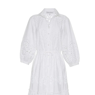 Shop Cara Cara Hutton Dress In White