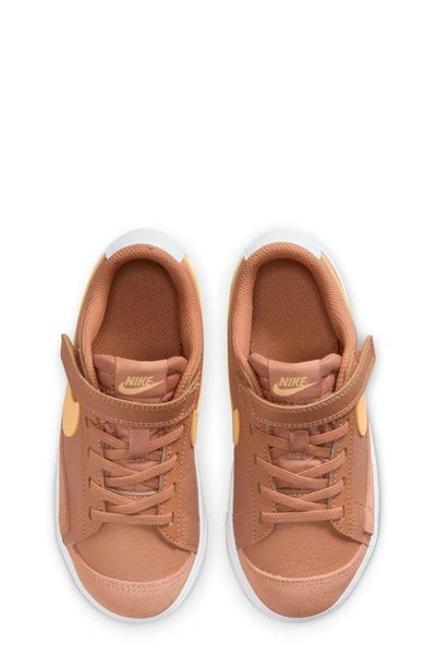 Shop Nike Kids' Blazer Low '77 Low Top Sneaker In Amber Brown/ Melon/ Grey