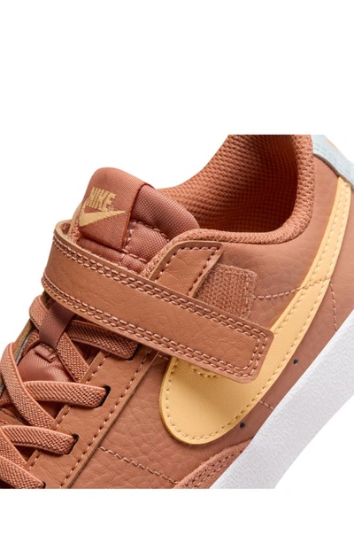 Shop Nike Kids' Blazer Low '77 Low Top Sneaker In Amber Brown/ Melon/ Grey
