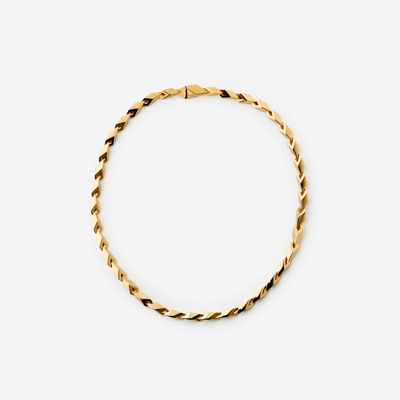 Shop Burberry Hollow Cuban Chain Necklace In Gold