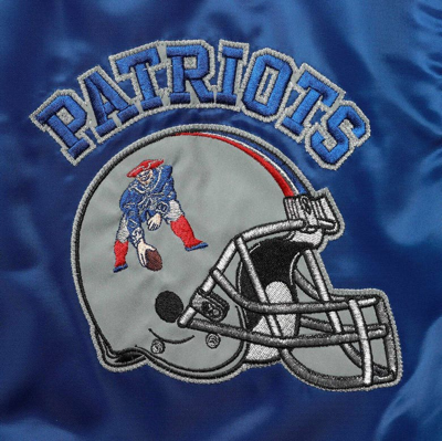 Starter Men's  Royal, Red New England Patriots Locker Room Throwback Satin Varsity Full-snap Jacket In Royal