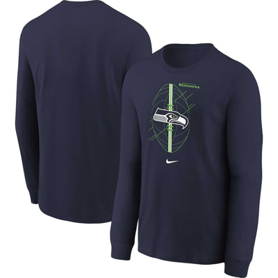 Shop Nike Toddler  College Navy Seattle Seahawks Icon Long Sleeve T-shirt