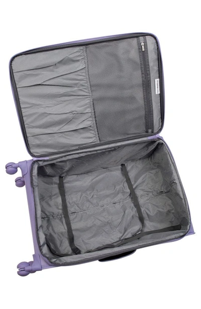Shop It Luggage Lustrous 22-inch Softside Spinner Luggage In Lavender