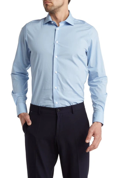 Shop Cavalli Class Comfort Fit Stretch Lycra® Cotton Dress Shirt In Light Blue