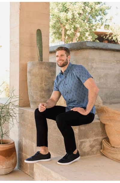 Travis Mathew Sidetracked Short Sleeve Button-down Shirt In Aegean