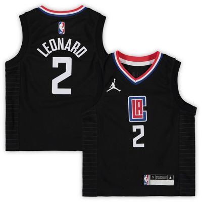 Shop Jordan Brand Preschool  Kawhi Leonard Black La Clippers 2020/21 Fast Break Replica Jersey