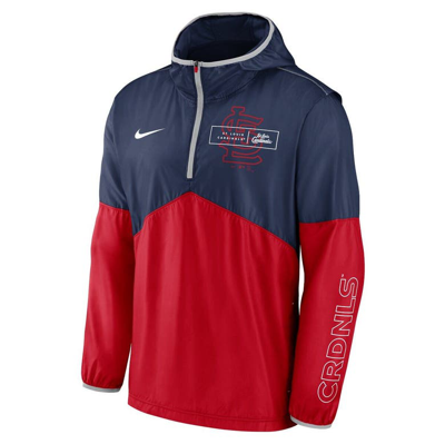 Shop Nike Navy/red St. Louis Cardinals Overview Half-zip Hoodie Jacket