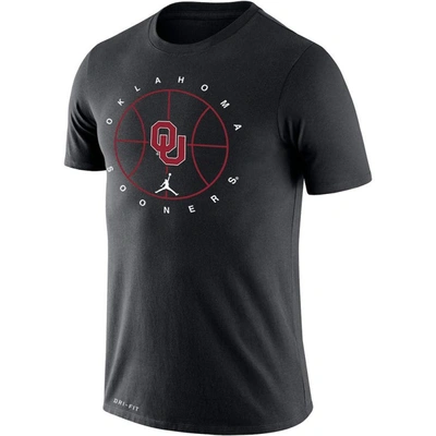 Shop Jordan Brand Black Oklahoma Sooners Basketball Icon Legend Performance T-shirt
