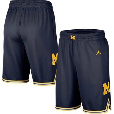 Shop Jordan Brand Navy Michigan Wolverines Replica Team Basketball Shorts