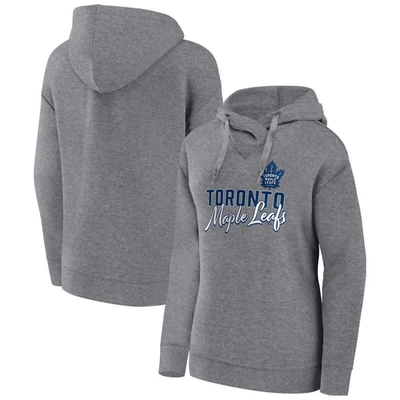 Shop Fanatics Branded Heather Gray Toronto Maple Leafs Script Favorite Pullover Hoodie