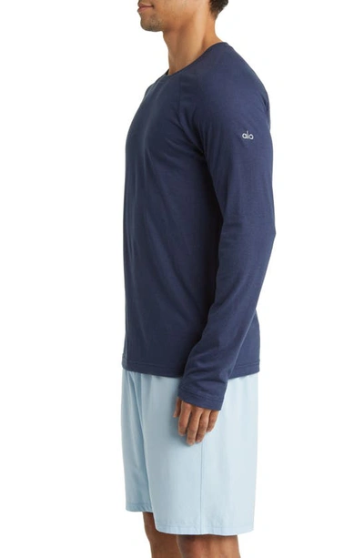 Shop Alo Yoga Triumph Raglan Long Sleeve T-shirt In Navy