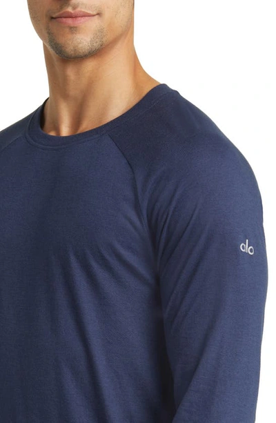 Shop Alo Yoga Triumph Raglan Long Sleeve T-shirt In Navy