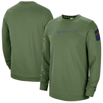 Shop Jordan Brand Nike Olive Florida Gators Military Pullover Sweatshirt