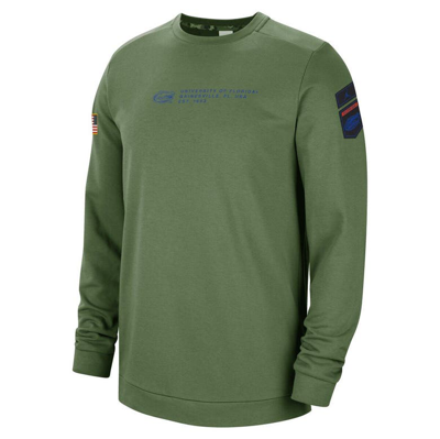 Shop Jordan Brand Nike Olive Florida Gators Military Pullover Sweatshirt