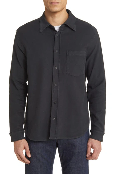 Shop Citizens Of Humanity Luca Bucket Dye Knit Button-up Shirt In Gravel