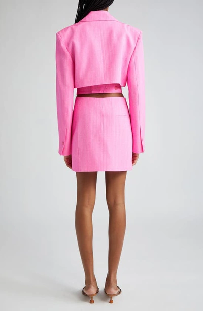 Shop Jacquemus La Robe Bari Cutout Long Sleeve Blazer Minidress In Pink