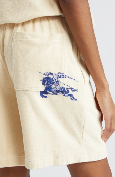 Shop Burberry Equestrian Knight Design Cotton Sweat Shorts In Calico