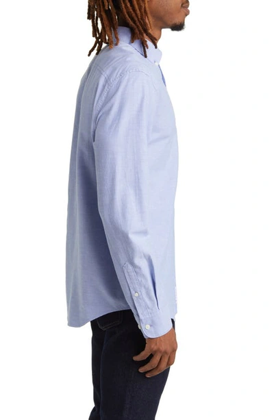 Shop Original Penguin Solid Stretch Button-down Oxford Shirt In Amparo Blue