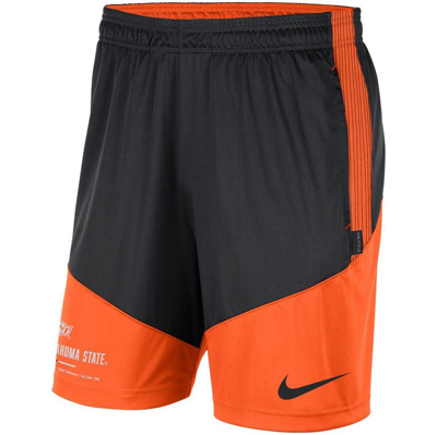 Shop Nike Black/orange Oklahoma State Cowboys Team Performance Knit Shorts