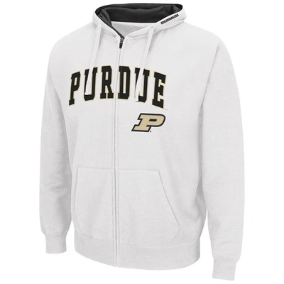 Shop Colosseum White Purdue Boilermakers Arch & Logo 3.0 Full-zip Hoodie