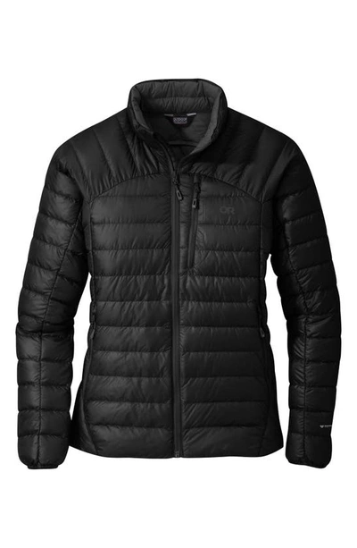 Shop Outdoor Research Helium Water Repellent 800 Fill Down Jacket In Black