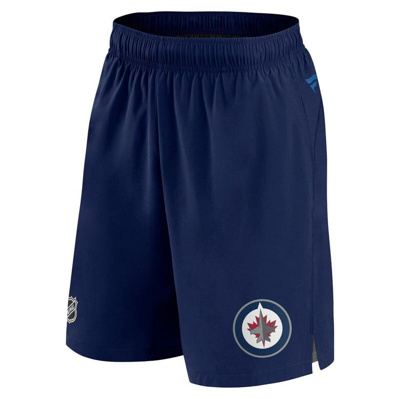Shop Fanatics Branded Navy Winnipeg Jets Authentic Pro Rink Shorts