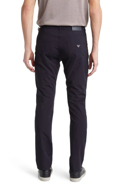 Shop Emporio Armani Techno Five-pocket Pants In Navy