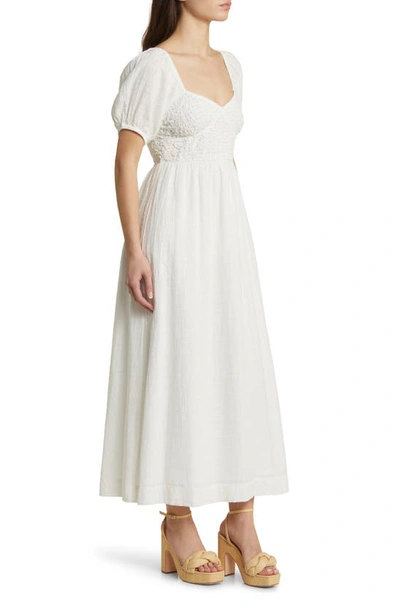Shop Topshop Textured Bodice Maxi Dress In Ivory