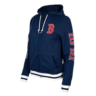 Shop New Era Navy Boston Red Sox Elite Tri-blend Full-zip Hoodie