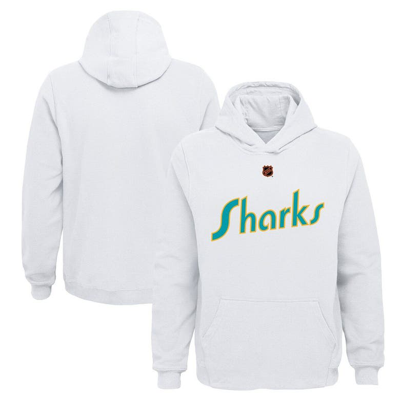 Shop Outerstuff Youth White San Jose Sharks Special Edition 2.0 Primary Logo Fleece Pullover Hoodie