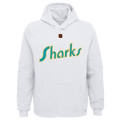 Shop Outerstuff Youth White San Jose Sharks Special Edition 2.0 Primary Logo Fleece Pullover Hoodie