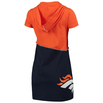 Shop Refried Apparel Orange/navy Denver Broncos Sustainable Hooded Mini Dress